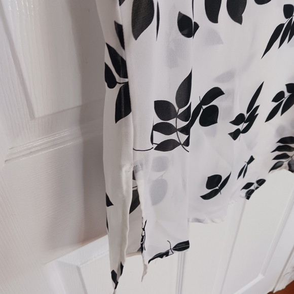 Women's Monroe & Main Sheer White/Black Pants Set Size L lightweight boho cruise - Picture 8 of 12